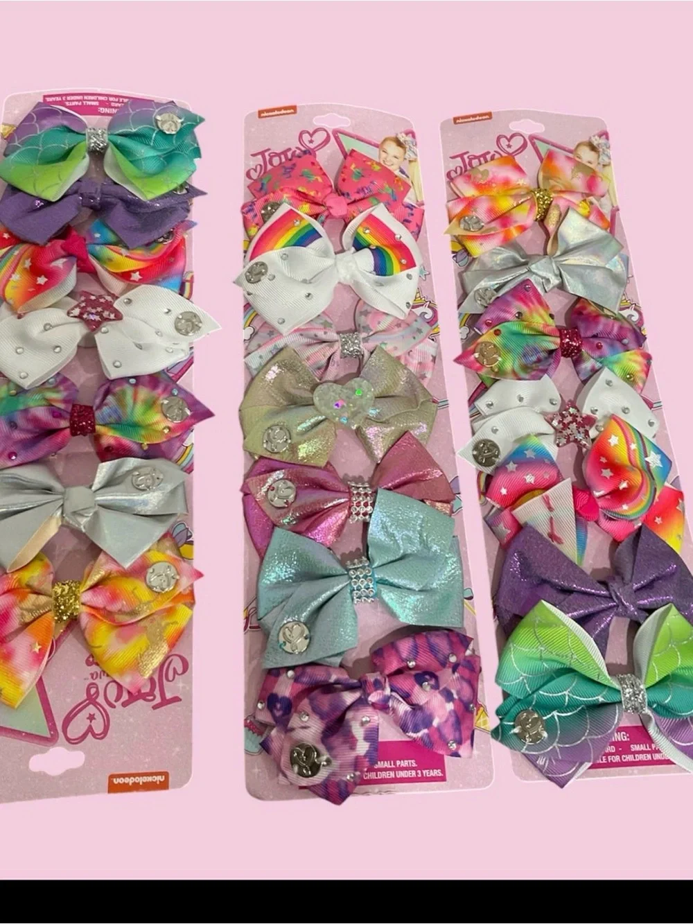 3 sets of Pastel Hair Bow Sets for 7 week days - Multi-Color